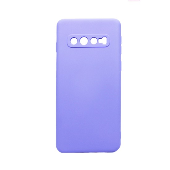 Capa de Silicone com Moldura de Câmera para Samsung Galaxy S10 Roxo